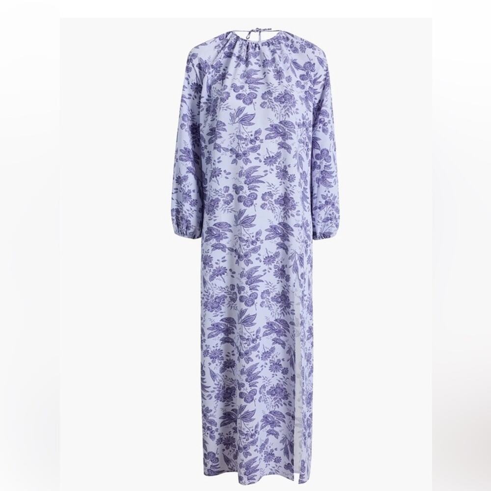 New Hill House Home Simone Open Back Lilac Tonal Victorian Maxi  Dress L NWT - Picture 3 of 7